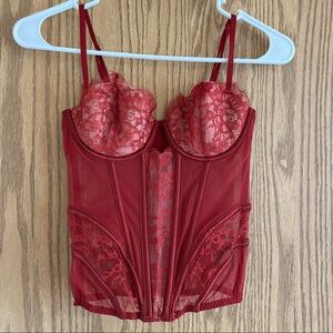 Burgundy Victoria’s Secret corset top